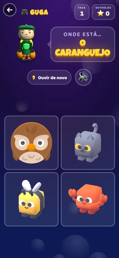 A Caça ao bicho do Guga perguntando onde está o caranguejo